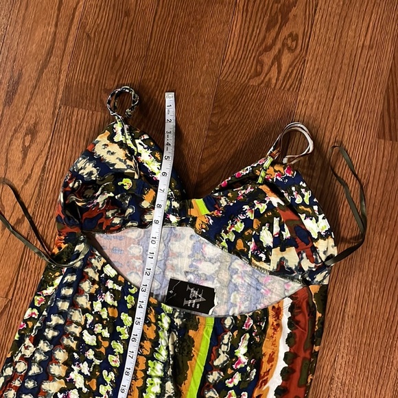 Vertigo Paris colorful tie dye stripe sundress bohemian DEEP OPEN BACK sz XL - Picture 11 of 12